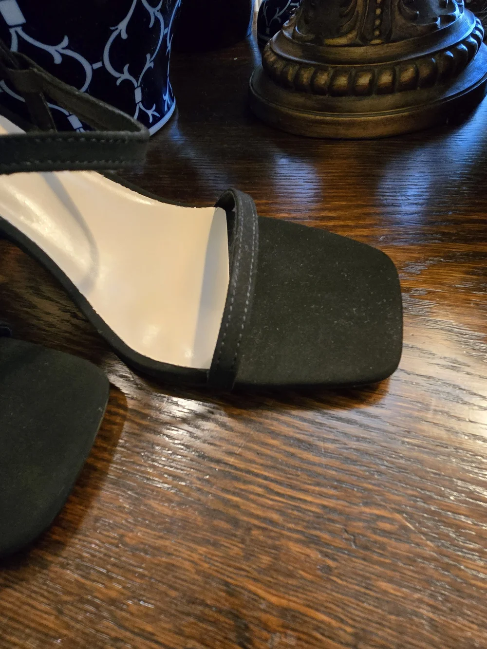 Dream Pairs Black Strappy Square-Toe Slingback Heels